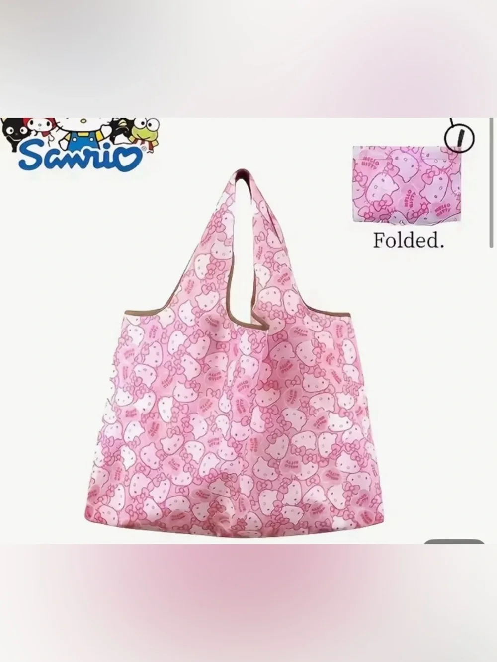 🩷Hello Kitty Foldable Shopper Tote Bag and Accessories Set - Over 20 Items
